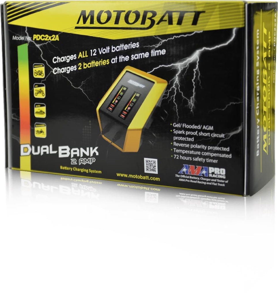 Cargador Motobatt Estacion de Carga Dual Bank