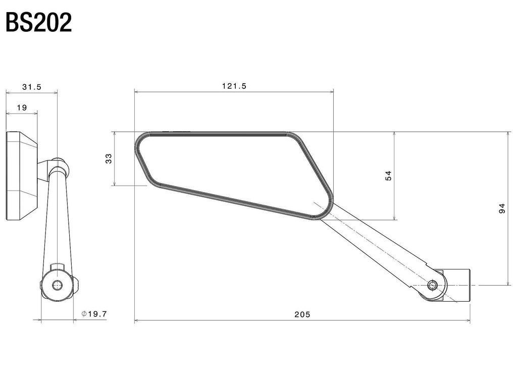 Espejo Rizoma Circuit 744 Izq