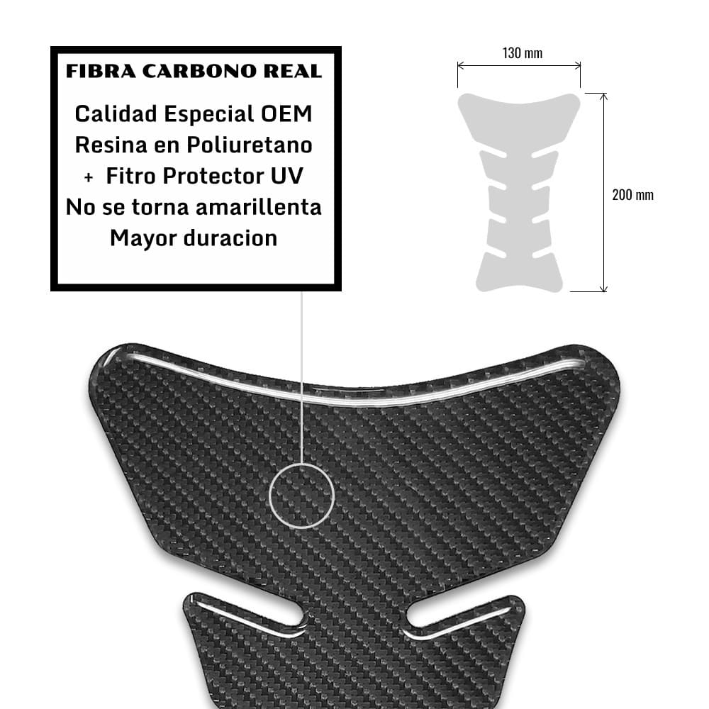 Protector Tanque 4R 3D Full 4 Piezas Carbono Real