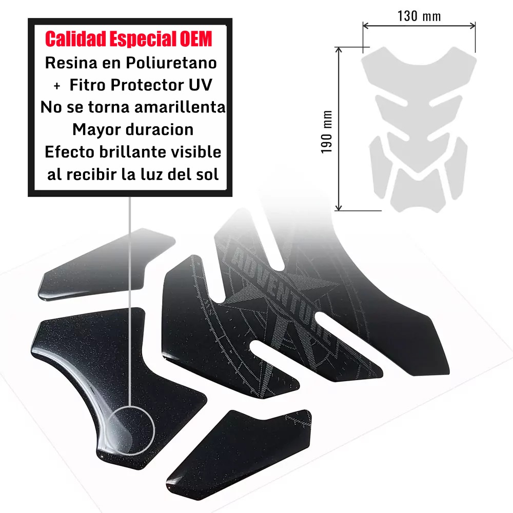 Protector Tanque 4R 3D Full Tipo Carbono