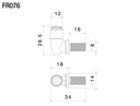 DT FR076BM Light Unit con soporte en tecnopolímero (1 función)