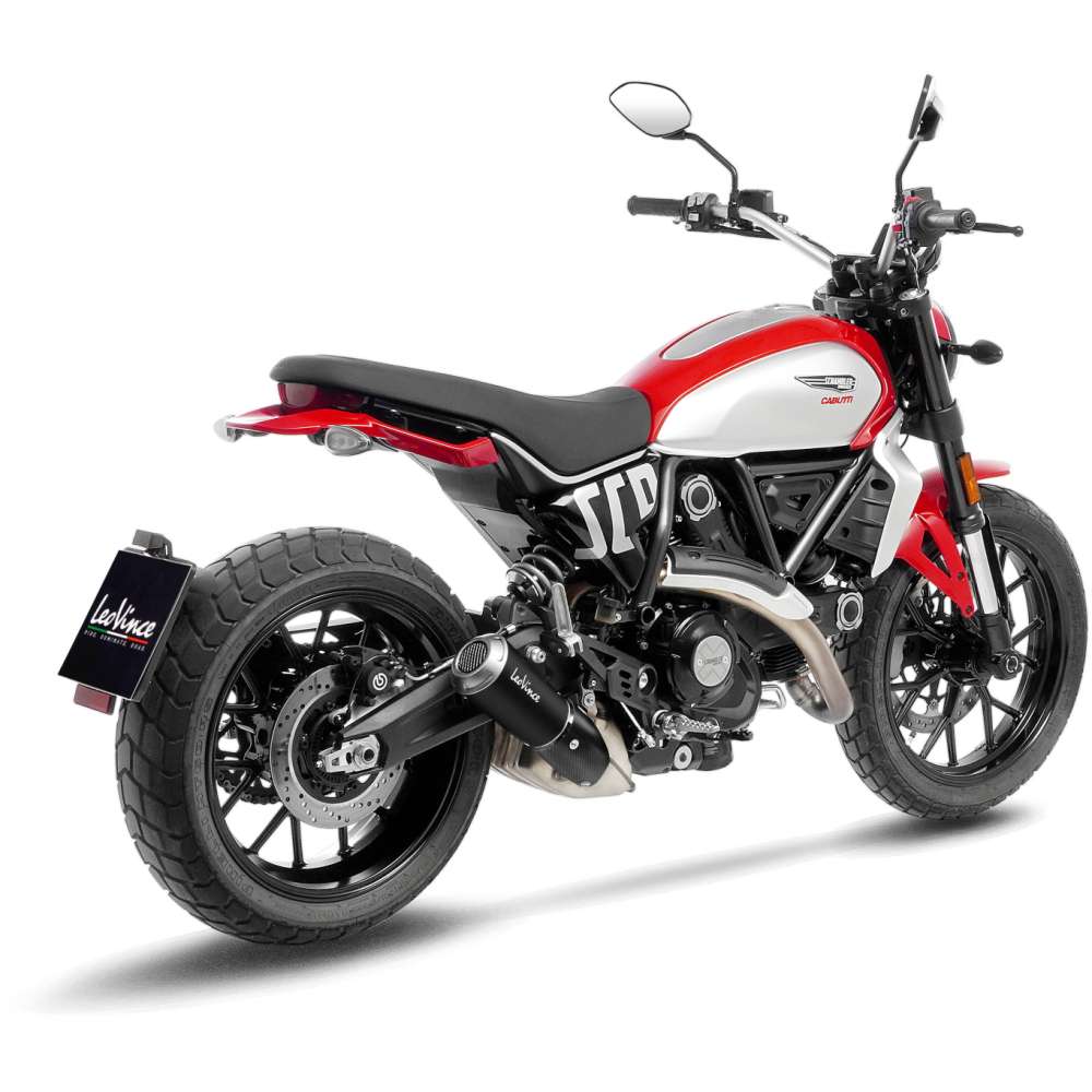 1526B Exosto Slip-on Leovince LV-10 Black Ø54 Ducati Scrambler Icon/ Nightshift/ Full Throttle inox-2