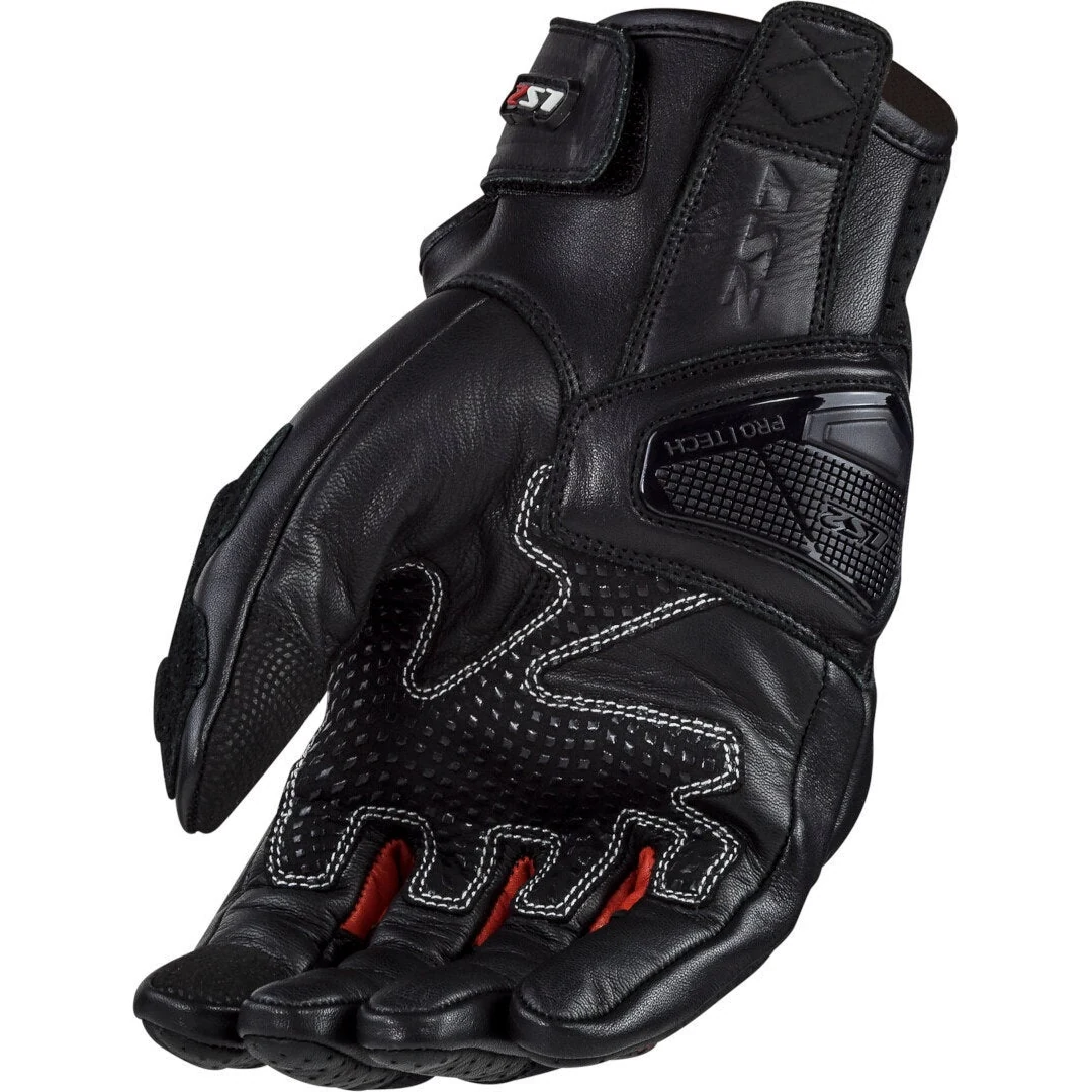 Guantes LS2 Spark II Leather Negro/Rojo - palma