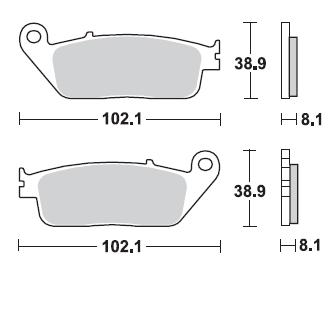 Pastillas Freno Sinterizada Delantera CBR250 11-13 / CB600 F 98-13 / SHADOW 94-07 / Versys 650 15-17 / Z650 ABS 17-18 / Z800 13-15 / DL V-STROM 250 ABS 18 IZQ 2