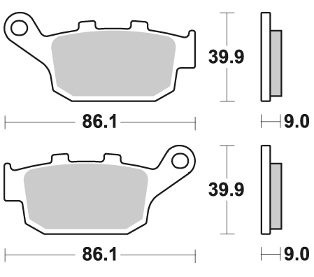 Pastillas Freno Sinterizada Trasera CBR250R 11-17 / CBR250R ABS / CB500 F X 13-17 / NC 750 14-17 / Z800 13-15 / Z900 18 / Inazuma / Gladius 2