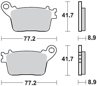 Pastillas Freno Sinterizada Trasera CBR600RR 07-15 ABS 09-17 / CBR1000RR 09-18 / ZX10-R 11-17 / GSX-R-600 750 11-17 2