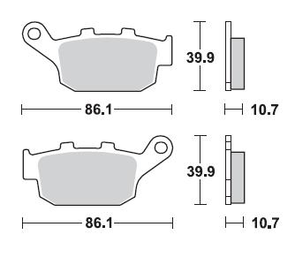 Pastillas Freno Sinterizada Trasera Freewind 650 97-02 / Tiger 800 / Street Trilple / XJ6 09-12 2