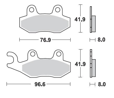 Pastillas Freno Sinterizada Trasera Speed Triple / Tiger Explorer 1200 12-17 / Delantera Rhino 08-12 2