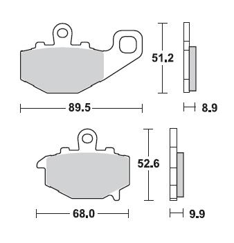 Pastillas Freno Sinterizada Trasera Z1000 03-06 10-15 ABS 10-18 / ER-6N F 06-15 ABS 06-14 / Versys 650 - ABS 07-14 1