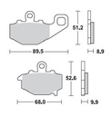 Pastillas Freno Sinterizada Trasera Z1000 03-06 10-15 ABS 10-18 / ER-6N F 06-15 ABS 06-14 / Versys 650 - ABS 07-14 1