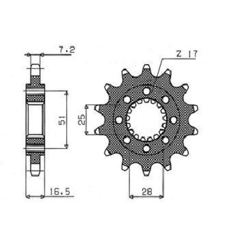 Piñon Sunstar 525x 16 RC8 / Super Duke 1290 1