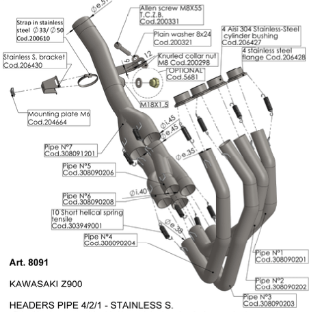 Tuberia Full System Leovince SBK Racing Kawasaki Z900 2017-2019 1