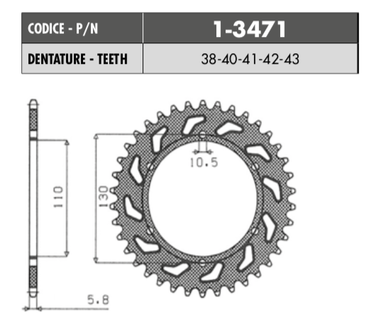 Catalina 520 Trasera en Acero MT-03 / R3 / Z300 / Ninja 250 x 42 Dientes 1