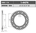 Catalina 525 x 43 Dientes MT-07 / MT-10 / R6 / GSX-R600 Acero 9