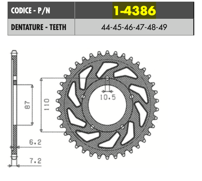 Catalina Acero Sunstar 525x44 Dientes Suzuki SV650 / Bandit 1