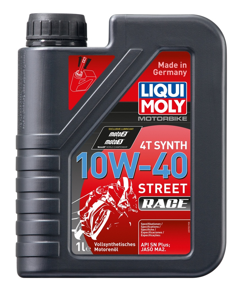 Aceite Liqui Moly 10W40 Race Sintetico 4T 1L