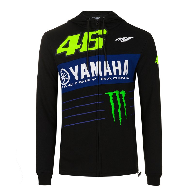 [YMMFL396604S] Buzo Sudadera VR46 Negro Yamaha Power Line Capucha (S)