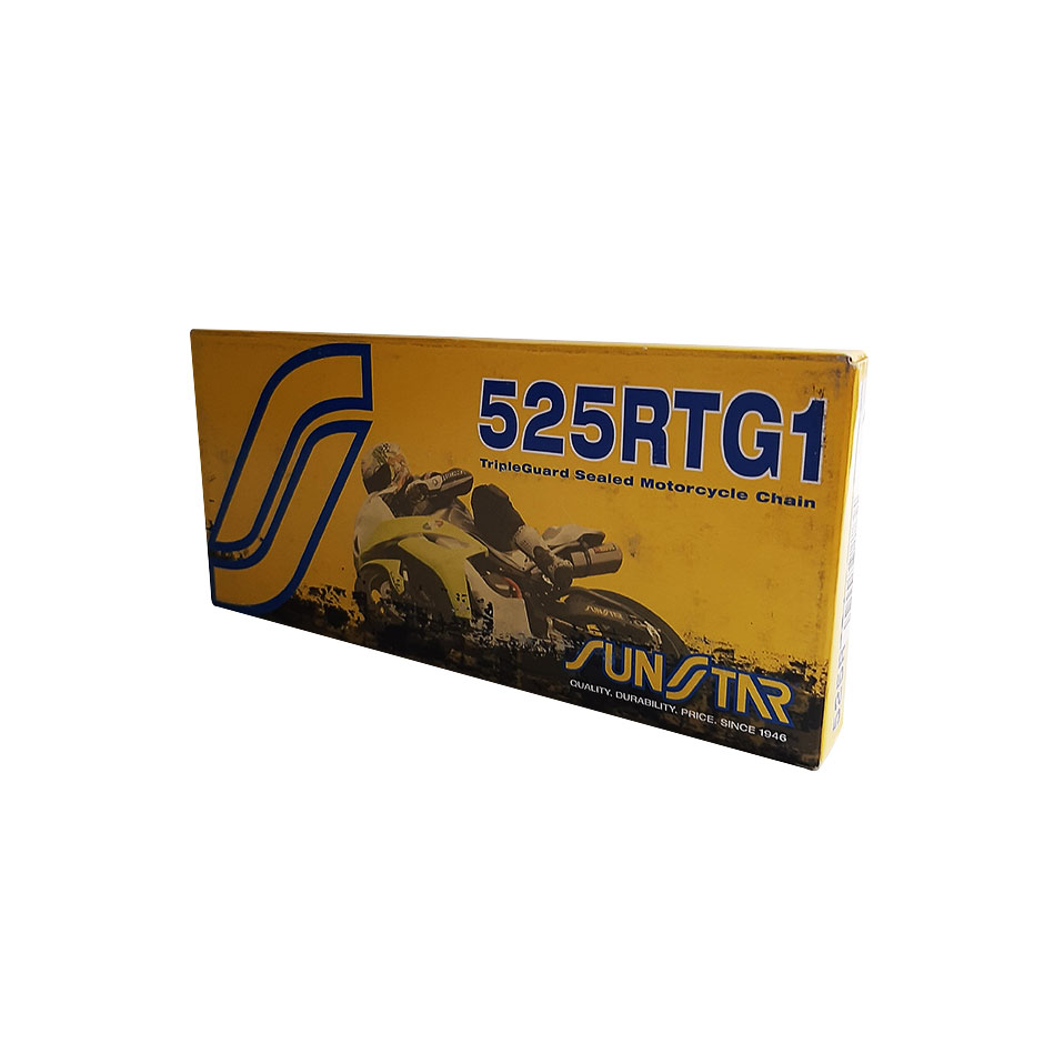 [SS525RTG1-124G] Cadena Sunstar 525 x124 Sello Triple Guard Carretera Dorada