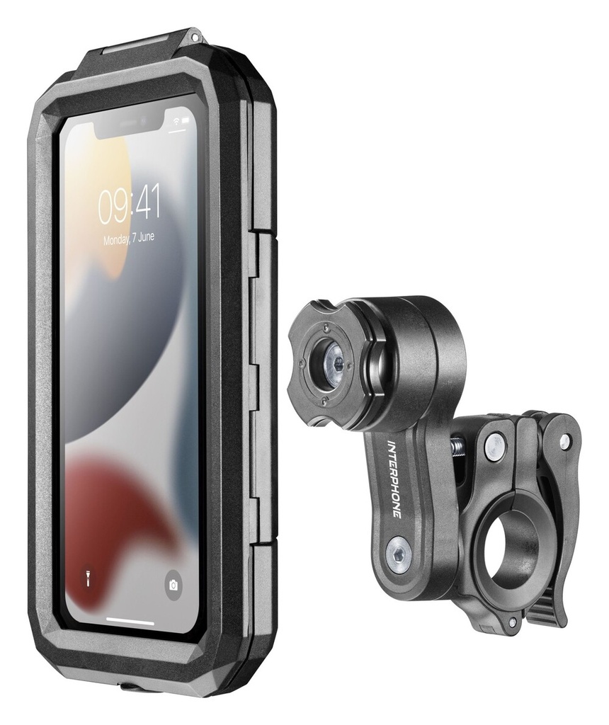 Soporte Celular Universal Interphone Funda Rigida Impermeable para Manillar Pantalla 6.5"