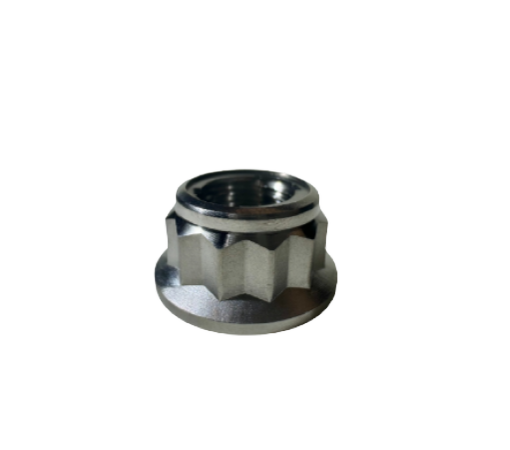 [M10x1.00-SN12-TI] Tuerca Corona Titanio 12P  M10x1.00 Metal Lock