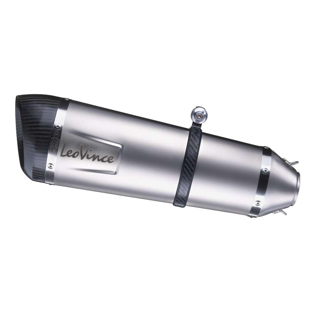 Exosto Adaptable Leovince Factory-S Ø54 L=350 Inox Logo Laser