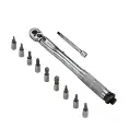 Torquimetro Llave dinamométrica con carraca reversible 1/4" - 5-25 Nm Adap Incl