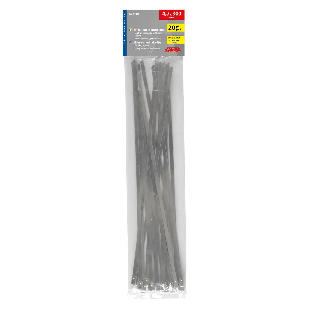 Abrazaderas Acero inox Lampa  ( 20 uds. - 4,7x300 mm)