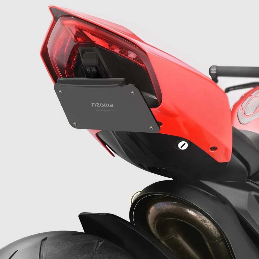 [PTU010B] Porta Placa Rizoma Flat Out  (Eliminador Guardabarro) Ducati Panigale V4 / V2 / Streetfighter V2 2018-2024