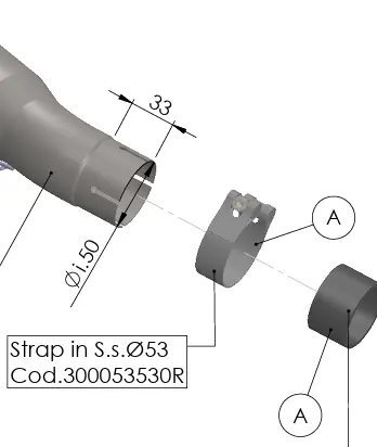 [300053530R] Abrazadera Inox Leovince Emplame Exosto Ø53