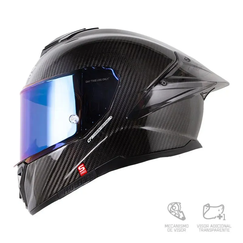 [187277] Casco Integral Shaft Pro 620C EVO Carbono Solid Visor Iridium Azul (M)