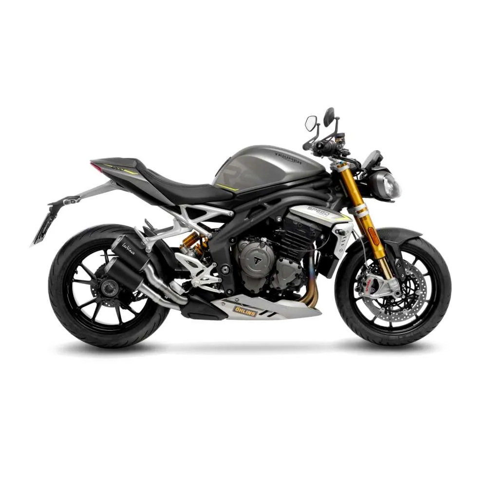 [15271B] Exosto Slip-On Dual Leovince LV10 Triumph Speed Triple 1200 RS Black