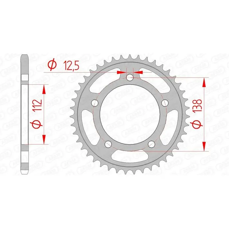[10627-41] Catalina 520 x 41 Dientes Afam Honda CB500 CBR500 en Acero