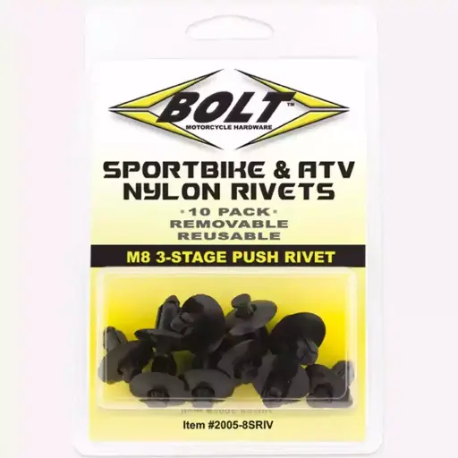 [2005-8SRIV] Tornilleria M8 Remache Push 3 Etapas Kit 10/Pk