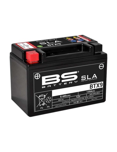 [BTX9-SLA] Bateria BS BMW S1000 XR / GSR 600 / DR 650 / GSF650 BANDIT / XF650 FREEWIND / LTZ 400 QUAD SPORT / XR650L / TRX 250 / TRX 400X /