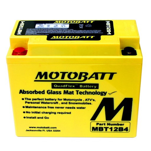 [MBT12B4] Bateria Motobatt FZ6 / R6s /XJ6 12 / R1 98-03 ( YT12BBS- Yt12b4 )