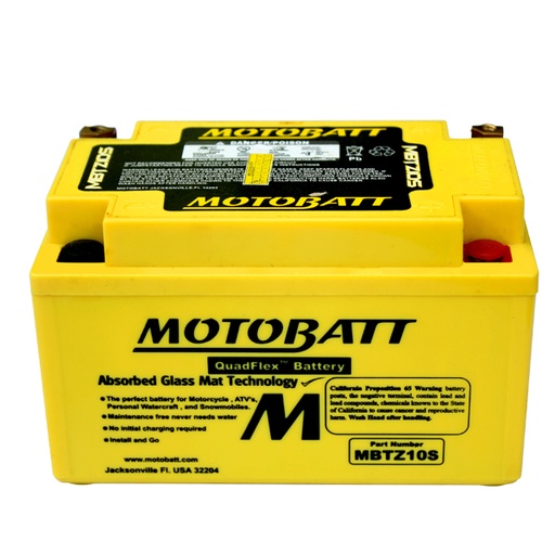 [MBTZ10S] Bateria Motobatt R1 06-12 / FZ8 / CBR600 /CBR1000 /NINJA 250 / Ktm Duke/ Mv/ Rsv4( Ytx7abs- Ytz10s )