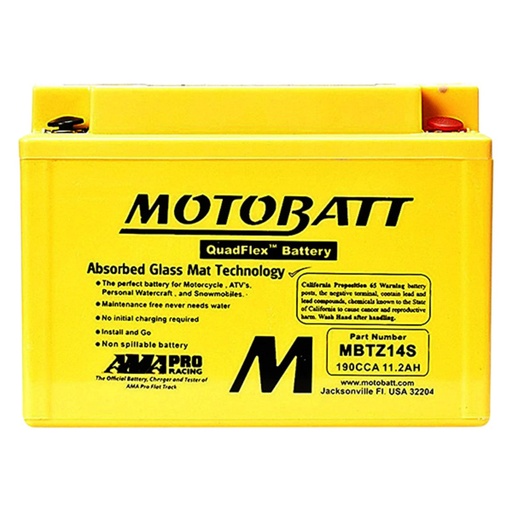 [MBTZ14S] Bateria Motobatt XT1200Z Super Tenere / R1200GS Adventure ’09-’17 / NC750X, XD ’18 / KTM 950 -990-1090-1190 Super Duke GT ’17-’18 / VMAX ’09-’18 / FZ1 ’06-’15 ( YTZ12S - YTZ14S )