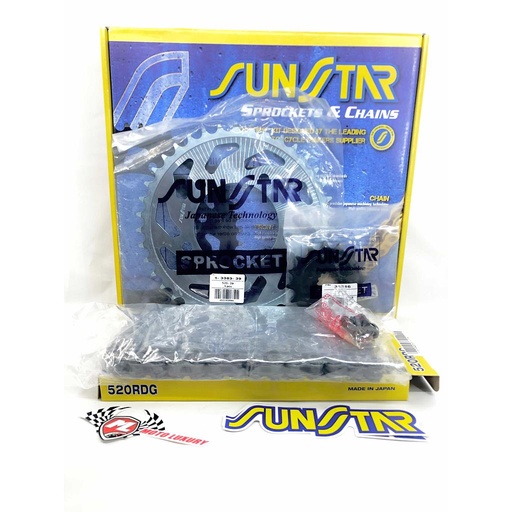 [K520RDG020] Kit Arrastre Sunstar Acero Suzuki GS500 Con Cadena 110N Natural
