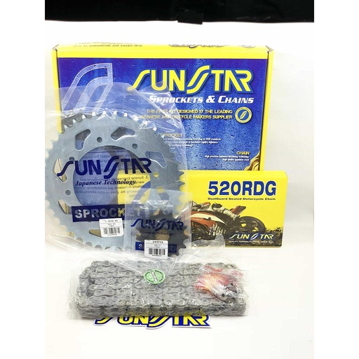 [K520RDG028] Kit Arrastre Sunstar Honda KLR650 en Acero - Cadena 106N Natural