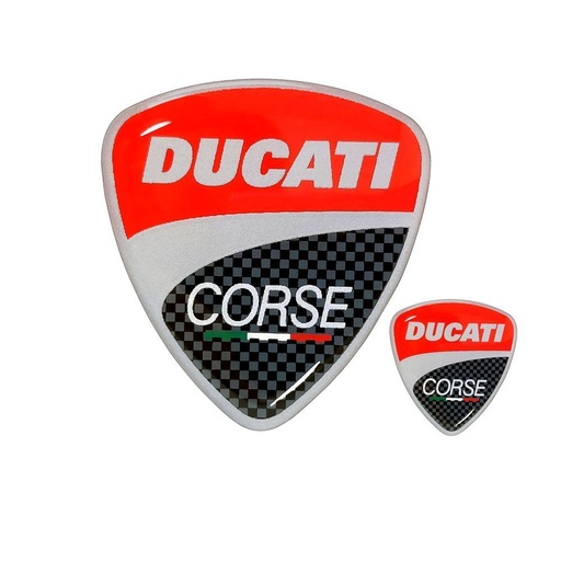 [5112] Emblemas Adhesivos Ducati Corse 45x42 mm 17x16 mm