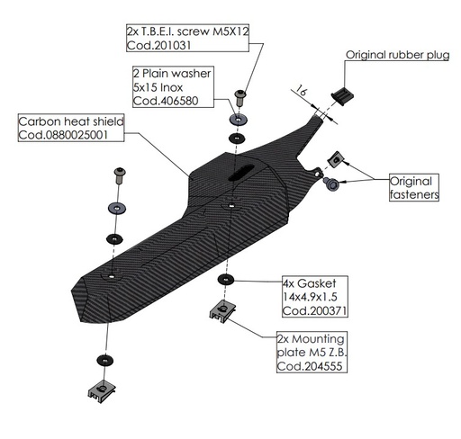 [80025] Protector Exosto Carbono Leovince KTM 690 Enduro / SMC R