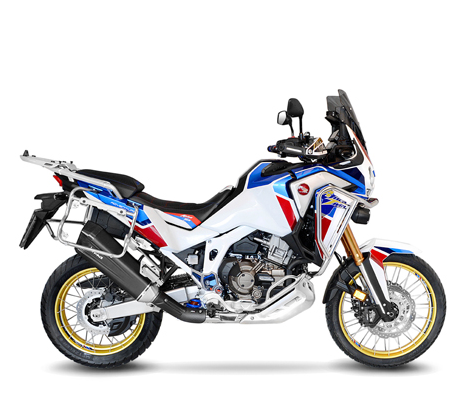 [15302B] Exosto Slip-on Leovince LV12 Inox Black Ø75 Honda CRF1100 Africa Twin