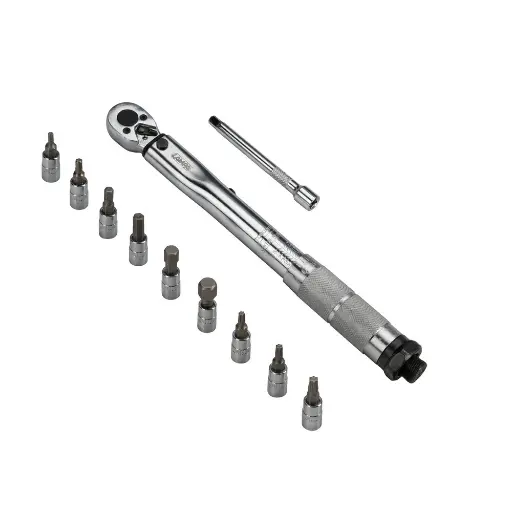 [65935] Llave dinamométrica con carraca reversible 1/4" - 5-25 Nm Adap Incl