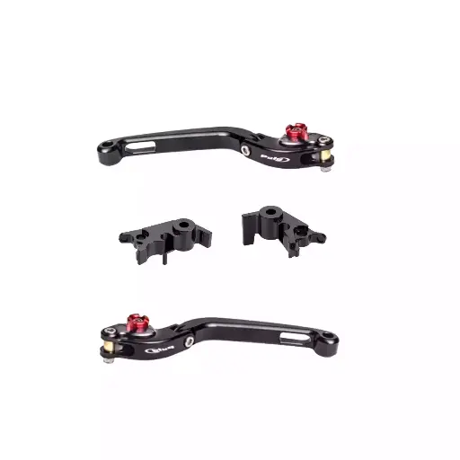 [21147N+210NR+20871N+110NR] Kit Maniguetas Clutch/Freno Abatibles 2.0 Puig Ducati  Panigale V4 / Streetfigter V4 Neg/Rojo