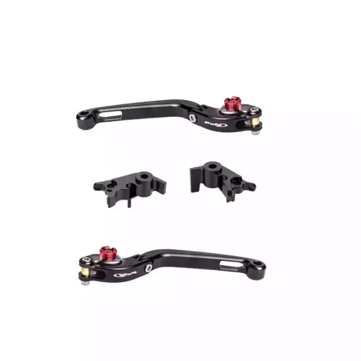 [20268N+210NR+20871N+110NR] Kit Maniguetas Clutch/Freno Abatibles 3.0 Puig Ducati  Monster 937 Neg/Rojo