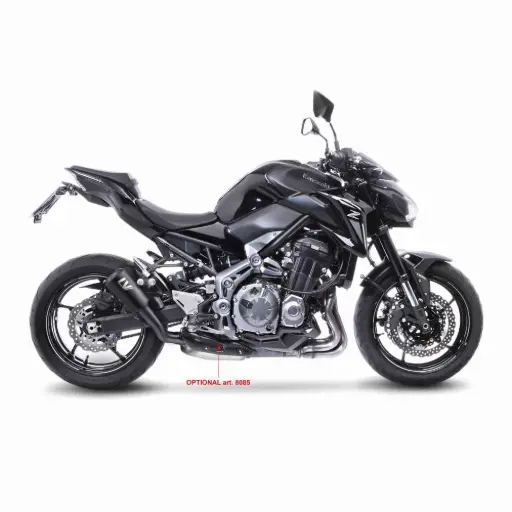 [15204FB] Exosto Slip-On Leovince LV10 Full Black Kawasaki Z900 Abs 17-19/25-26  A2 18-24 Ø54